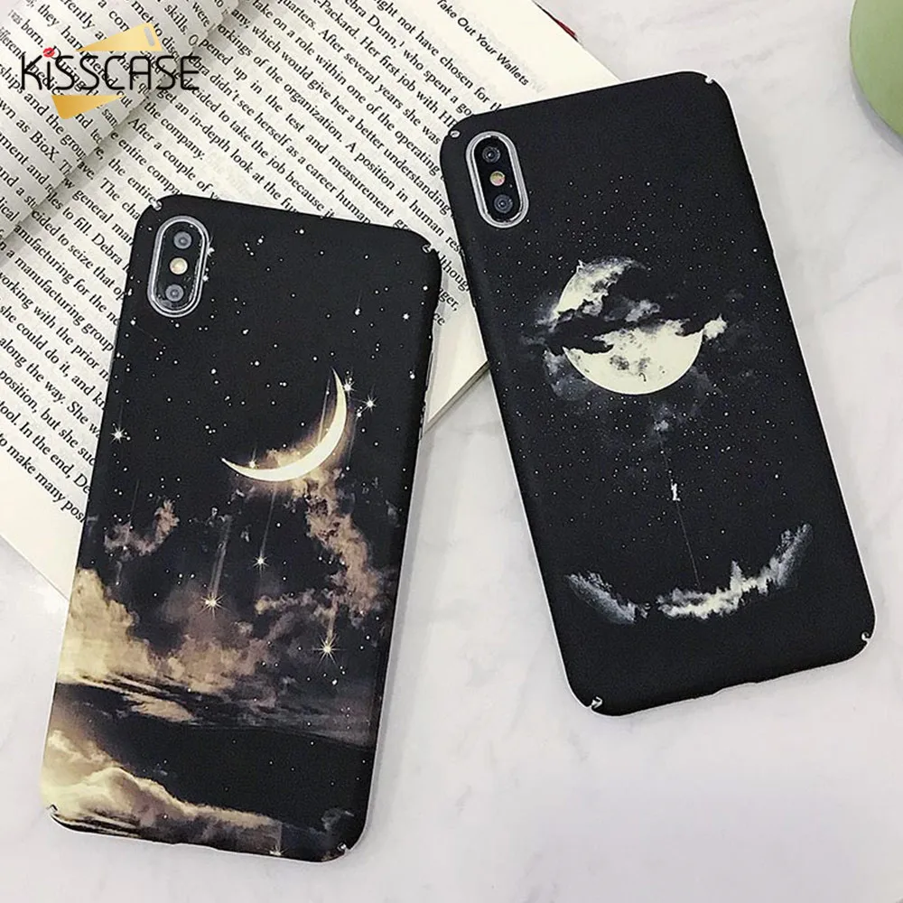 

KISSCASE Night Sky Full Moon For Redmi 6 7 Case For Redmi Note 5 7 Half Moon Hard Cases Funda For Xiaomi Mi 8 Se 8 Lite 8 9 Case