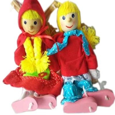 Новая забавная игрушка Pull String марионетка для девочек деревянная кукольная игрушка шарнирная кукла- Loveful