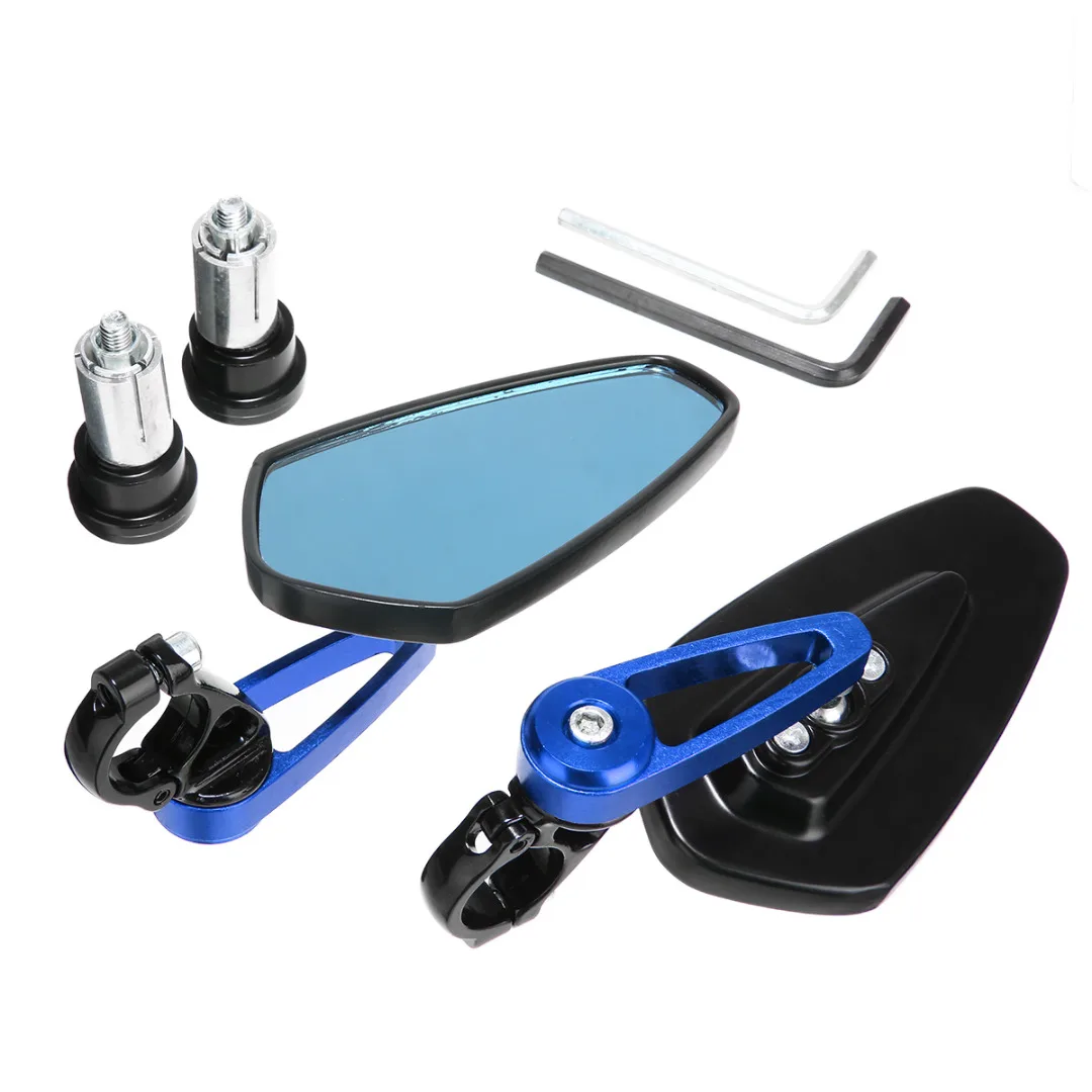 Mayitr 1 Set Motorcycle Aluminum 7/8" 22mm Bar End Side Rearview Mirror Universal Motorbike Bike Handlebar Rear View Mirrors