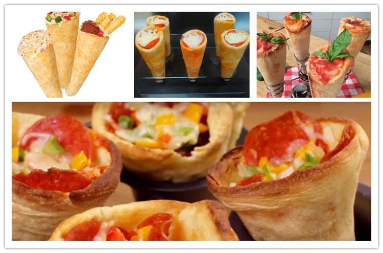 Discount! customized stainless steel 4 mould pizza cone maker pizza oven and show case machine for the pizza business