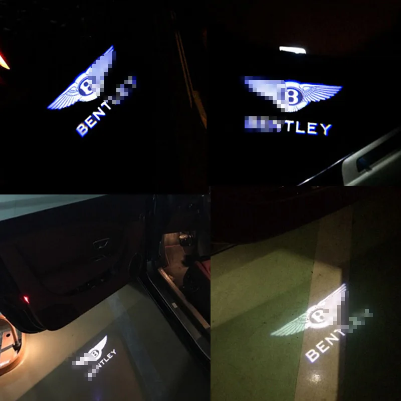 

2pcs Ghost Shadow Logo Welcome Light Car LED Door Light Laser Courtesy Slide Projector logo Emblem light For Bentley fast ship