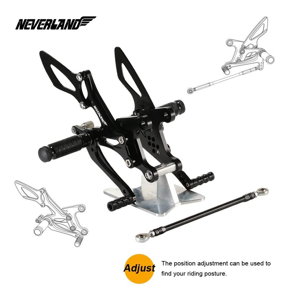 

Motorcycle Motors Accessories Adjustable Parts Foot Rests Rear Set Foot Pegs Adjustable For KAWASAKI ZX-6R 2005 2006 2007 2008