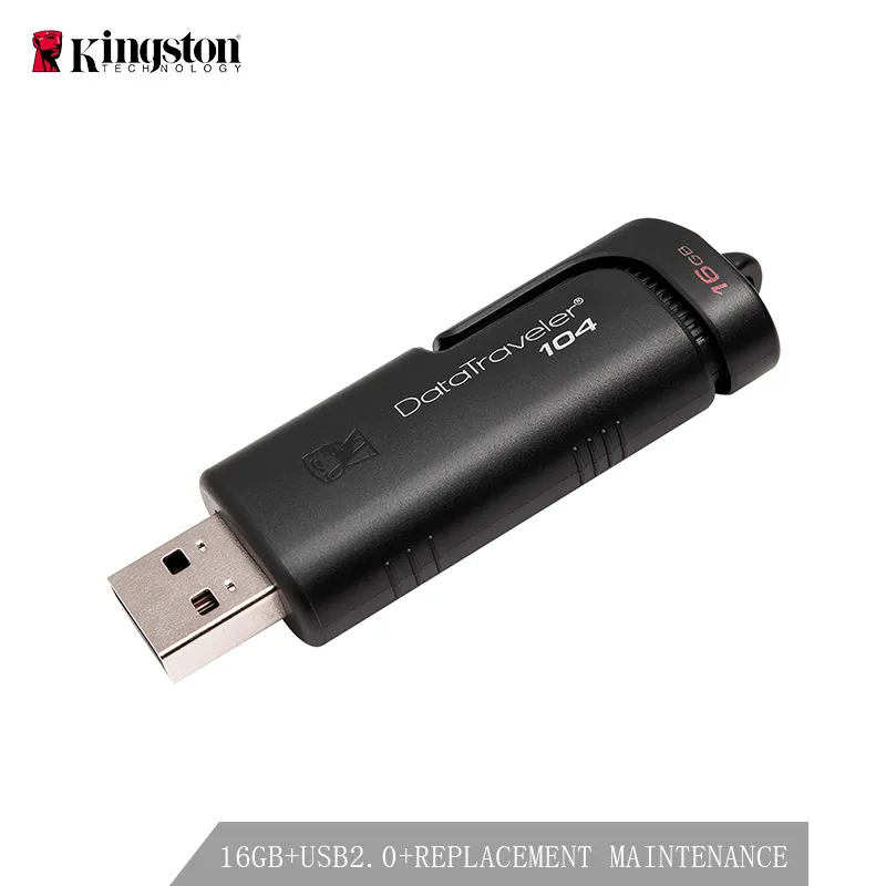

Kingston New USB Flash16GB Black DT104 Business Office Car Portable Cle Pen Disk on Key 16GB Convenient Clef Usb Stick 16gb