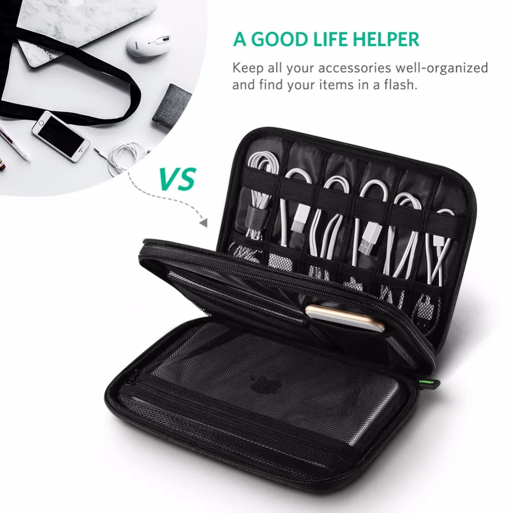 Ugreen Hard Case Power Bank Case Storage Carrying Box for iPad Mini iPhone SSD Bag External Hard Drive Disk Power Bank Case