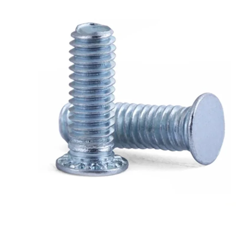 5Pcs M8 Iron blue zinc Riveting Screw flat Countersunk head Press plate Screws Round column bolt Length 10mm-35mm | Обустройство дома