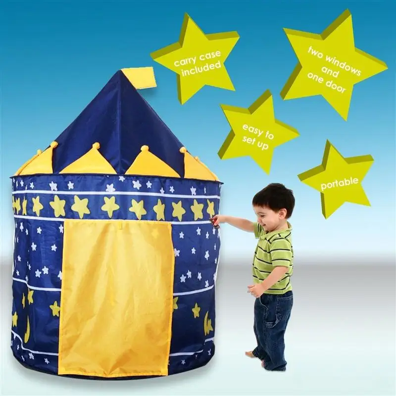Милый игровой домик принц и принцесса замок дети Крытый палатка для игры во дворе(темно-синий