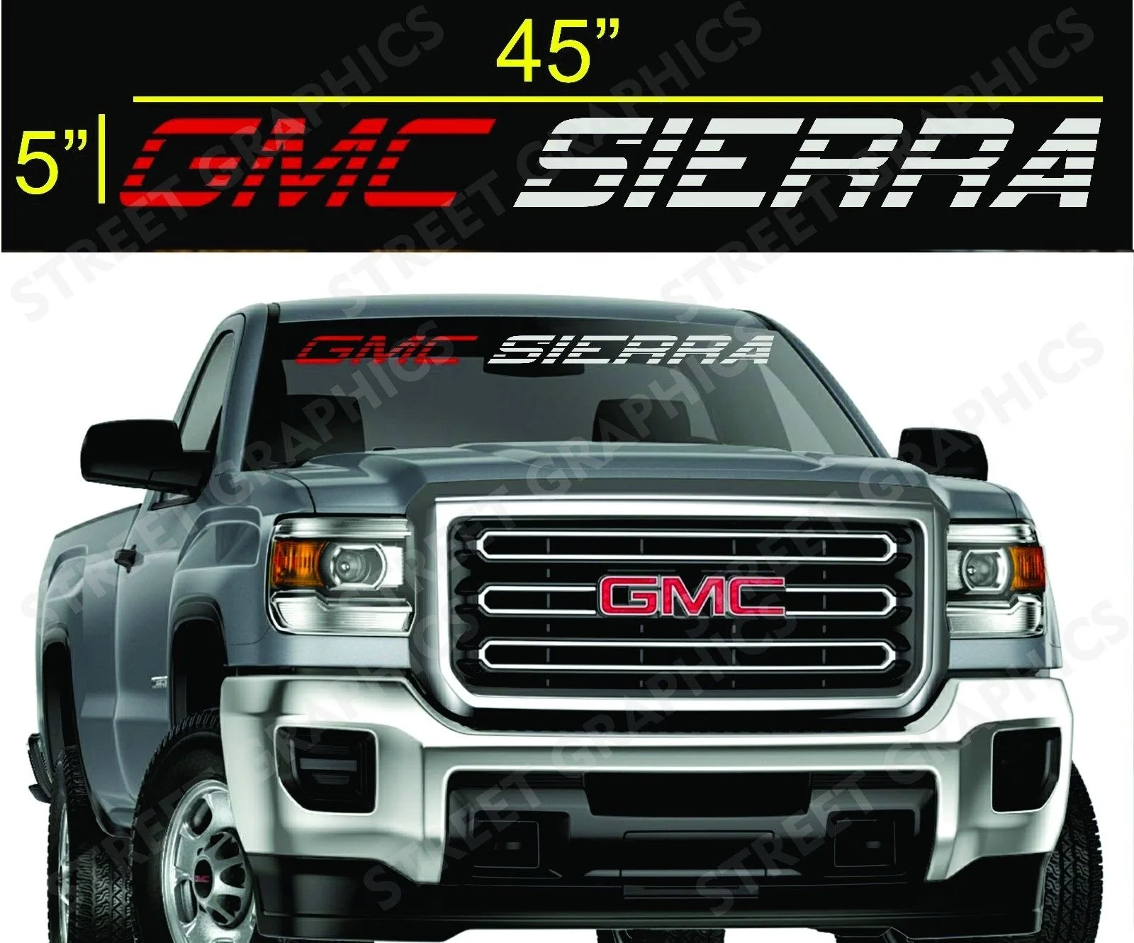 

For GMC SIERRA WINDSHIELD VINYL DECAL STICKER Car Styling