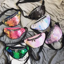 Женская двусторонняя блестящая поясная сумка с блестками в виде русалки, поясная сумка, сумка-кошелек, сумка на грудь, сумка на плечо, сумки на пояс