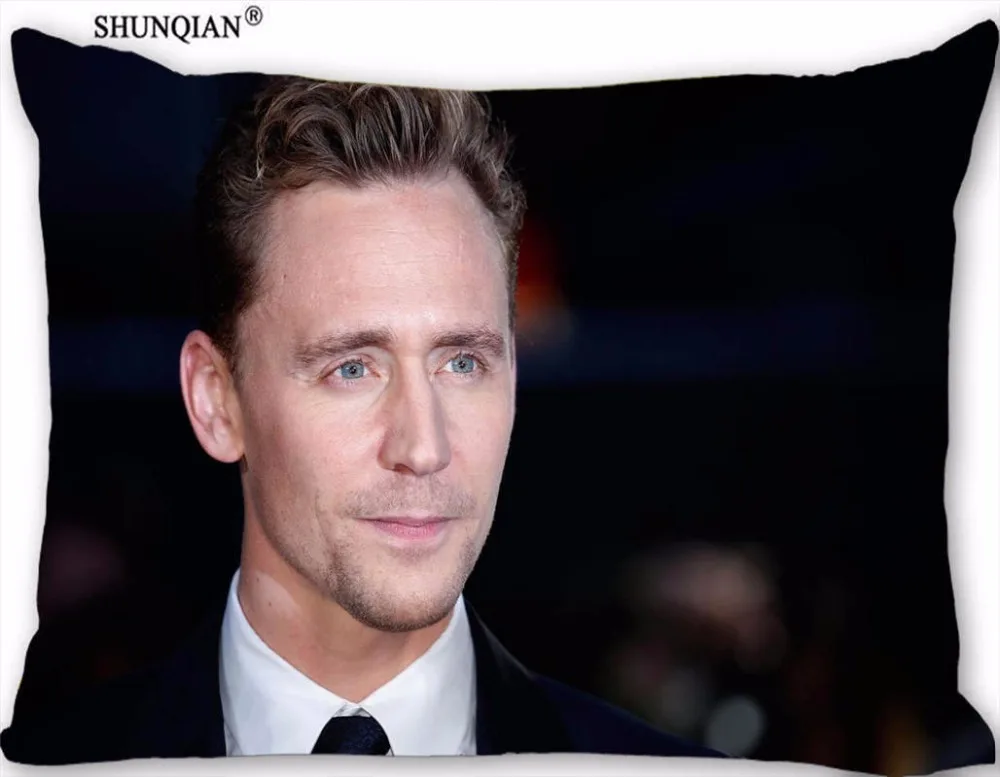 

New Custom Tom Hiddleston Pillowcase Zippered Rectangle Pillow Cover Cases Size 45X35cm,40x60cm,45X75cm,50X75cm(Two sides)