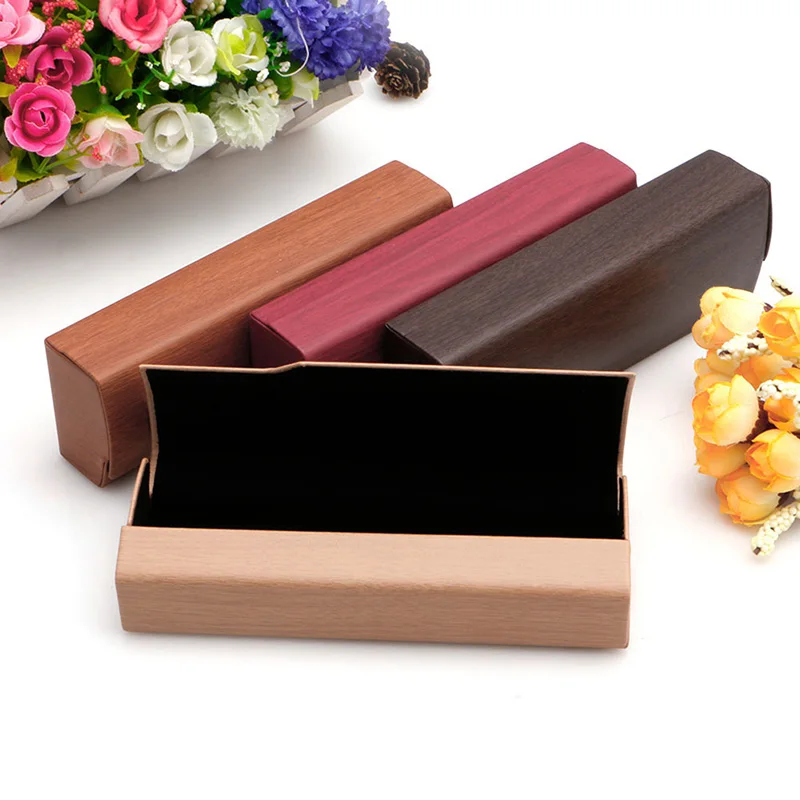 

Portable Imitation Wood Grain Sunglass Box Hard Glasses Case Spectacles Holder