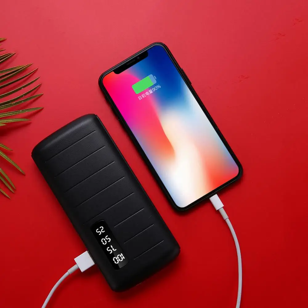 Горячая банка питания 12000mah18650 Мобильный блок с цифровым дисплеем Зарядка