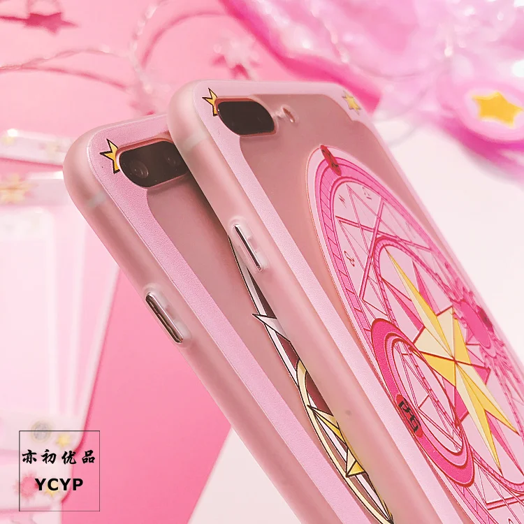 Чехол для iphone X с рисунком Сейлор Мун+ Защитная пленка из закаленного стекла для iphone 8 8 plus 6 6 S plus 7 7 plus Cardcaptor Sakura