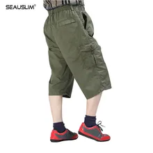 SEAUSLIM мужские военные карго шорты плюс размер работы тактические Короткие брюки свободные хлопковые тренировки мужские шорты в повседневном стиле LQ-TH-02