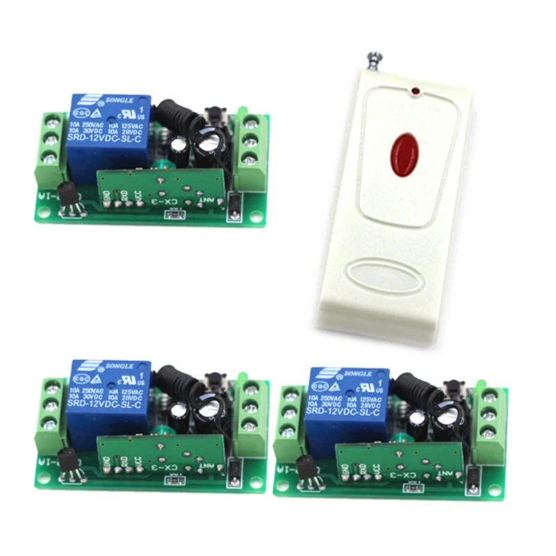 

DC12V 1CH 10A wireless remote control switch with white RF transmitter, garage door/ window /lamp rf electrical switch 4381