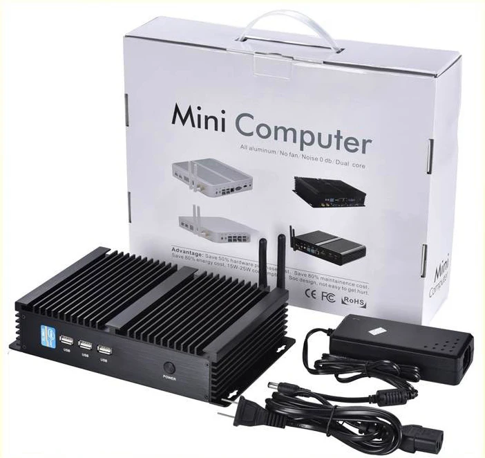 I3 i5 i7 промышленный Мини ПК с 2lan rs232 com порт. 7 USB порт, HDMI, VGA двойной дисплей для медицинской помощи