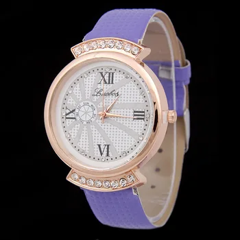 

2018 new diamond-encrusted dial dial leather strap casual fashion exquisite precision high-end women's quartz watch