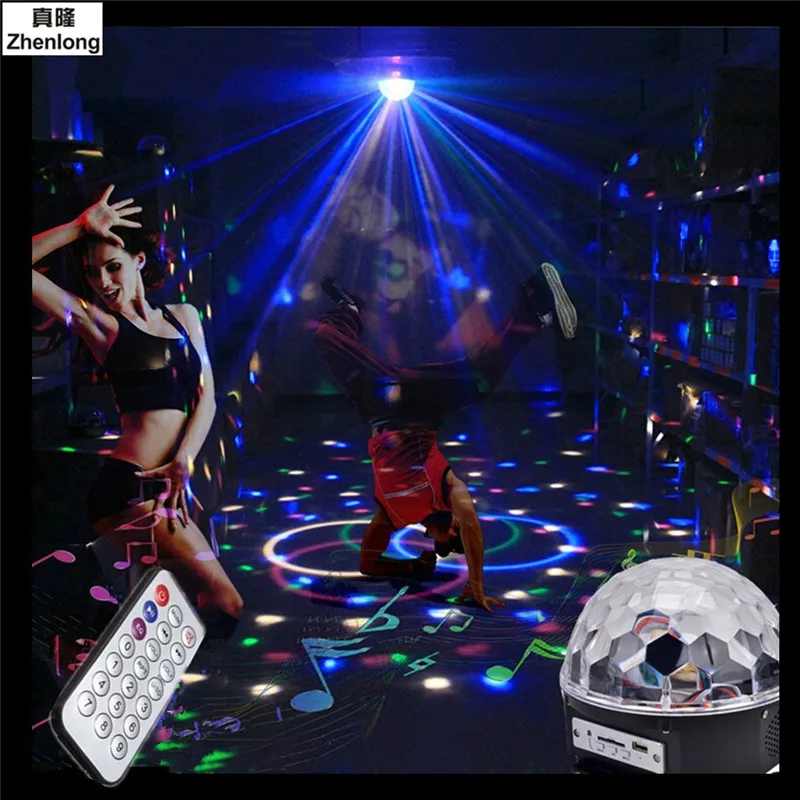Лазерный светильник 6 светодиодный с MP3 плеером диско Dj сценический ing 18 Вт RGB