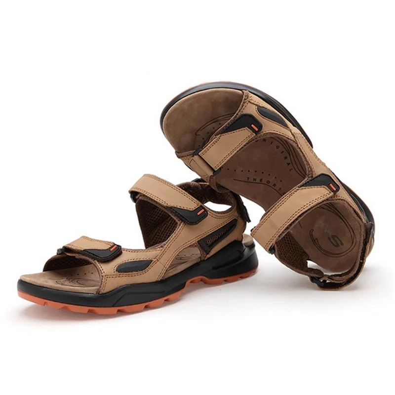 Genuíno Homens Alta cáqui Chegada 38 Size Marrom verde Novos Moda Big De Aa10051 Dos 45 Da Sandálias Couro Qualidade 2017 Claro Cunha Sapatos Afqq0Fow