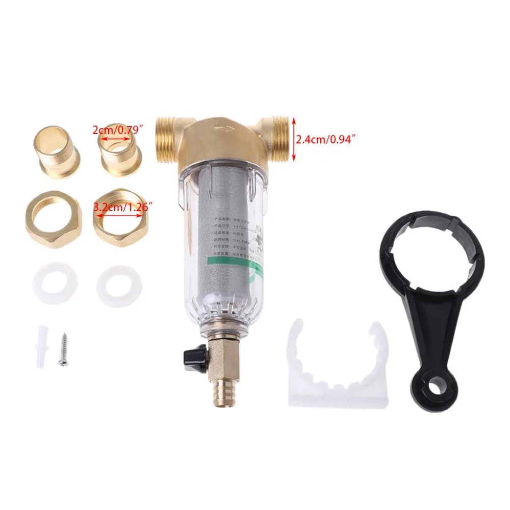 

1 Inch 6 Points Copper Port Water Filter Prefilter Purifier Mesh Home Tap Faucet