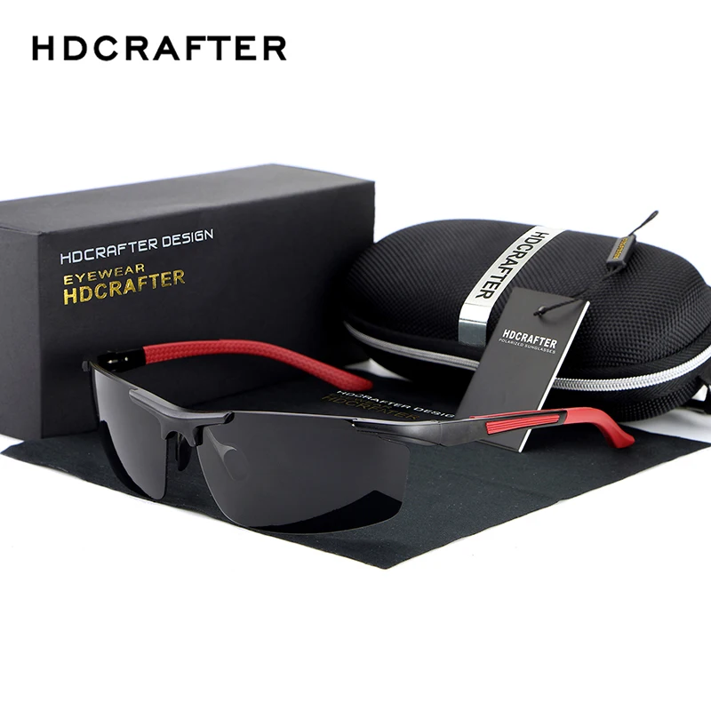 HDCRAFTER 2017 Brand Designer polarizing Man Sunglasses wqolutepce Driving Mg Al half frames glasses goggles Oculos Gafas De Sol |
