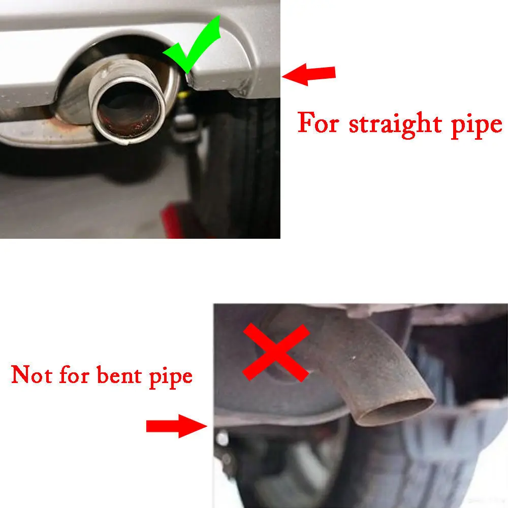 

1Pcs 304 Stainless Steel Black Rear Exhaust Tail Pipe Muffler Tip Exterior Cover 63mm *145mm Fit For Universal Car Styling