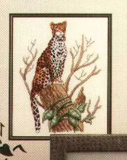 

Fishxx Cross Stitch D130animal[The leopard on the tree]cotton thread and cloth , water-soluble,100% accurate,11CT,embroidery