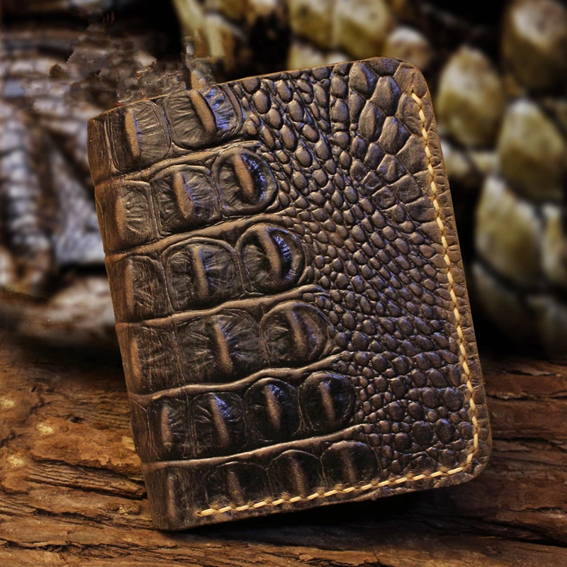 Fashion Alligator Genuine Leather Men Wallets Crocodile Pattern Cowhide