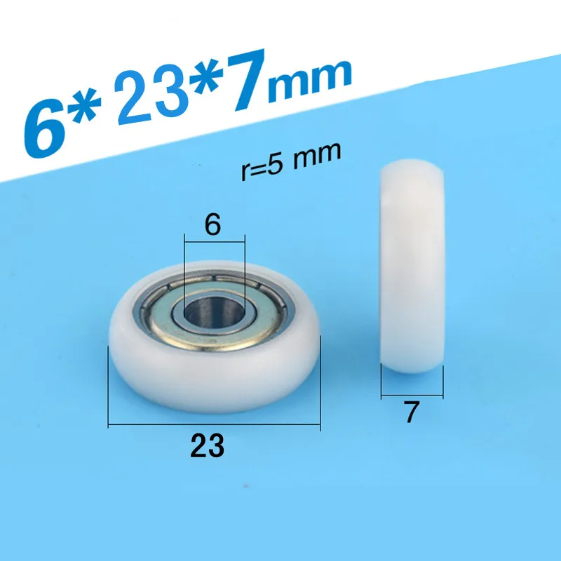 

6x23x7mm Delrin R style V wheel kit nylon plastic wheel with 696zz bearing black aluminum Kossel 3D printer