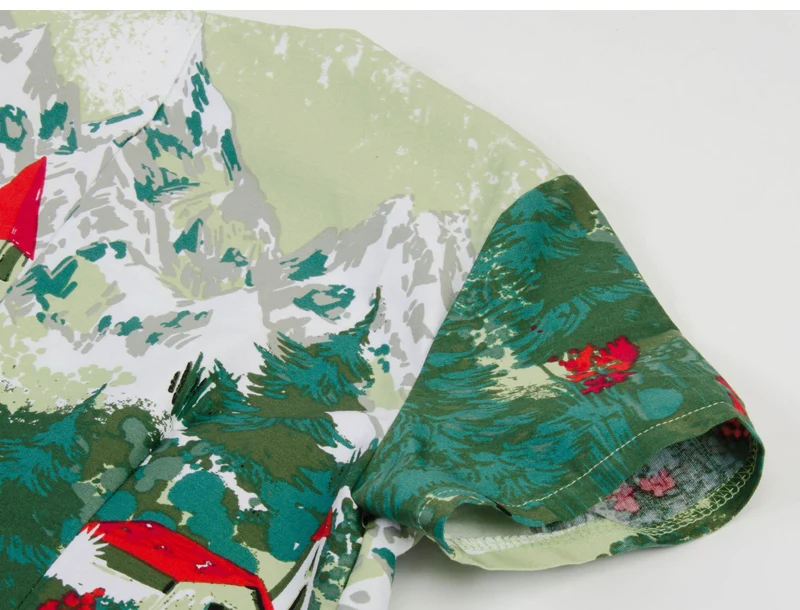 Tonval рокабилли Винтаж зеленый комплект из двух предметов для женщин горы и дерево печати плиссированные платье и пальто 2 шт. наряды