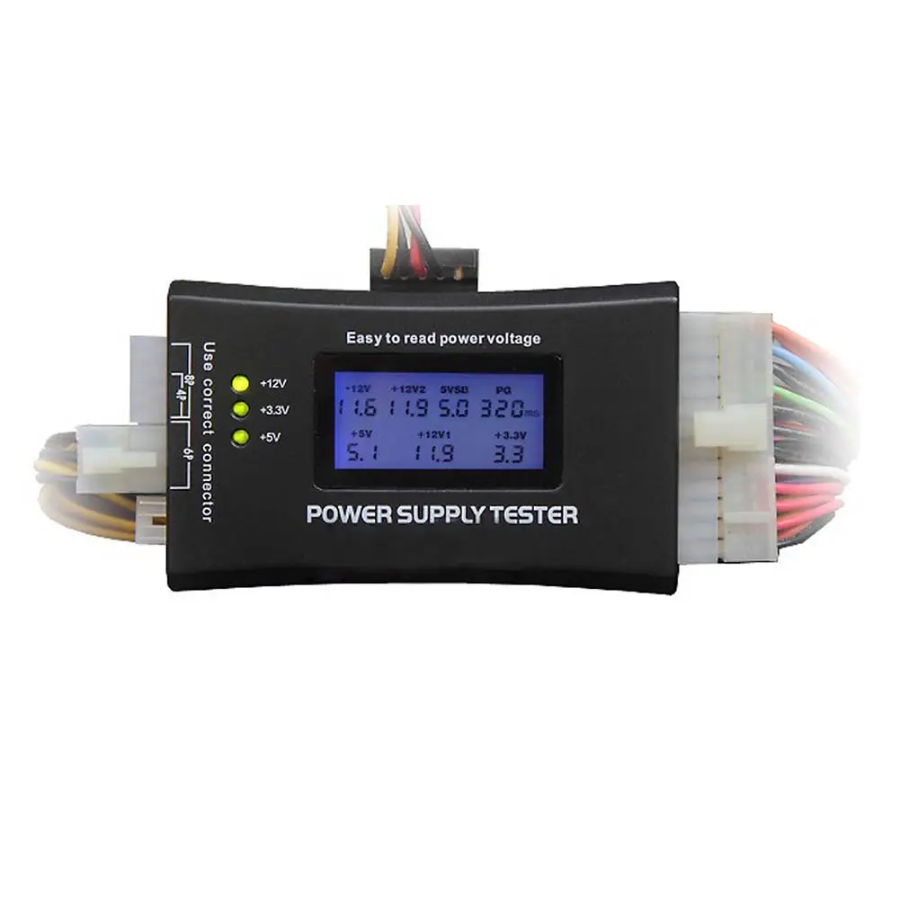 الكمبيوتر PC امدادات الطاقة فاحص مع LCD Diaplay 20/24Pin مدقق ل SATA HDD ATX BTX PCI-E قرص مدمج مرن EM88