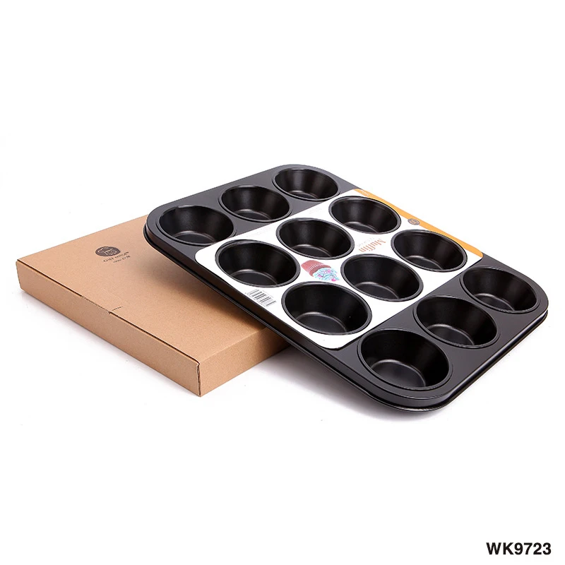 

12-Cup Nonstick Muffin Pan, Professional Grade Carbon Steel Baking Pan