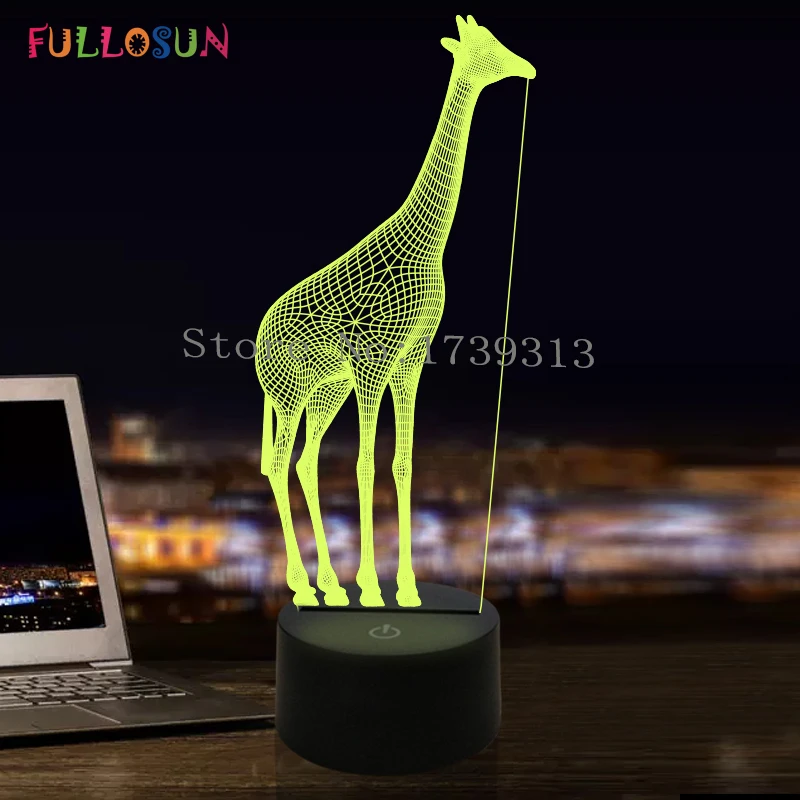 

FULLOSUN 3D Giraffe Desk Table Lamp LED Baby Lamp with USB Power Electric Lamp for Kids Room Decoration Indoor Light