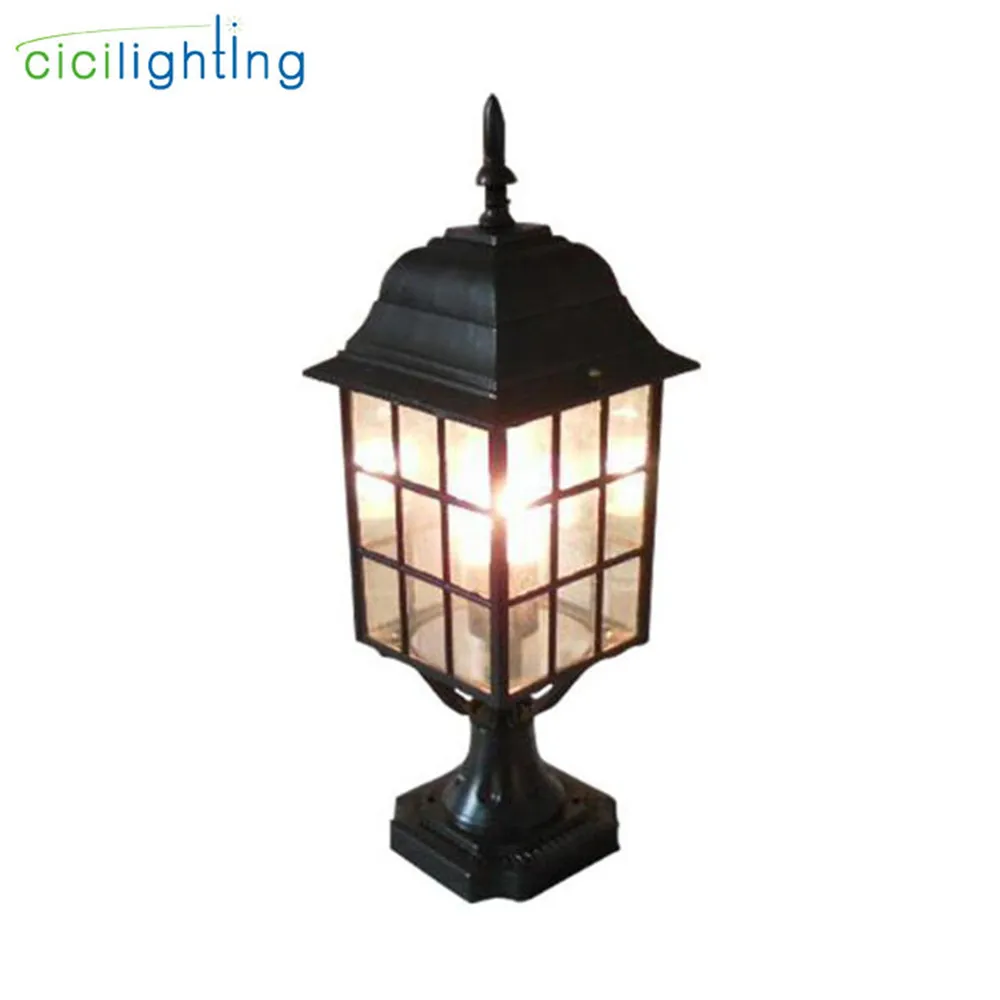 

Black waterproof outdoor lamp post lights IP54 Farmyard pillar lights residential villa wall post lighting walkway exterior lamp
