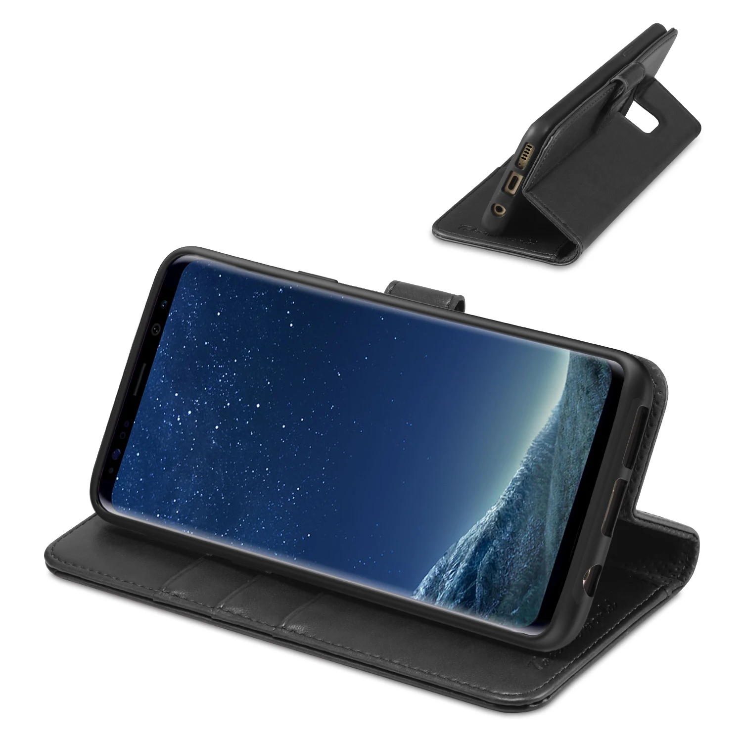 Tuch бумажник чехол для Galaxy S8 с стоящим просмотром ТПУ внутренний корпус отделения