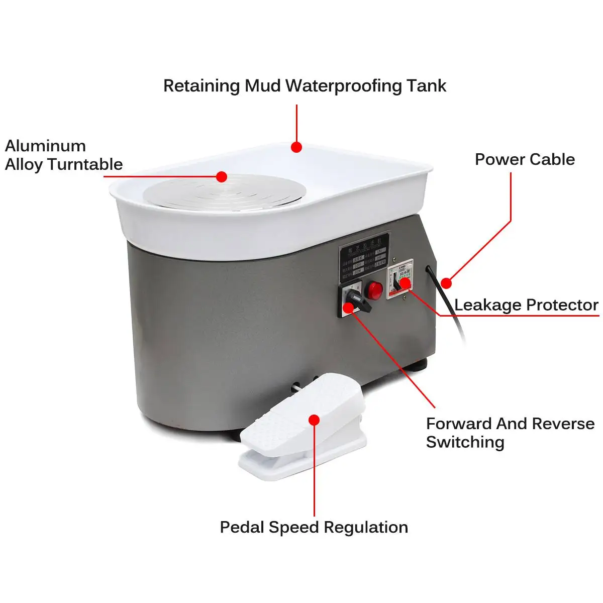Керамическая формовочная машина 220 В 350 Вт электрическая гончарная колесо DIY глиняный инструмент с лотком Гибкая ножная педаль для керамической работы керамическая s