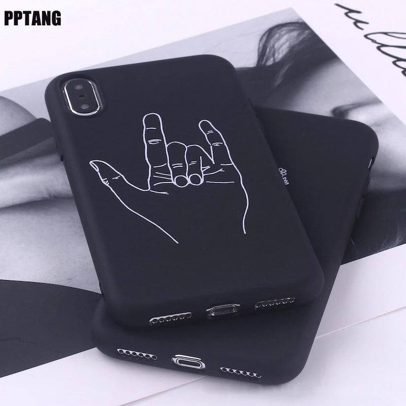 

PPTANG phone Case For XR 6 6s 7 8 Plus X XS Max Abstract Art Lover Soft TPU For iPhone 5 5s SE Silicone Cover Bag