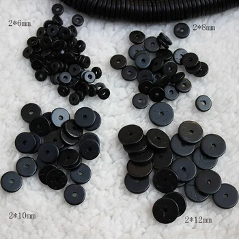 

100pcs/lot Black Natural Coconut Shell Spacer 6 8 9 10 12mm Round Handmade Decoration Accessory Septum Charm DIY Jewelry Making