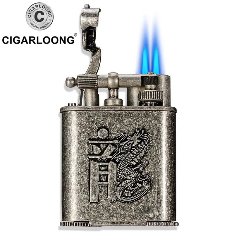 Cigar Lighter wholesale Windproof Double fire vintage Portable lighter