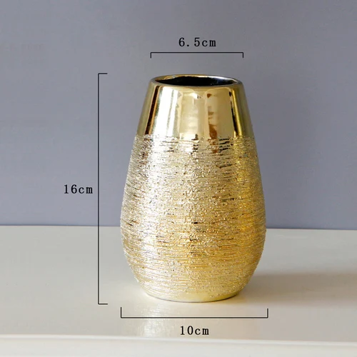 Direct home decoration ceramic gold vase fill flower desktop office living room accessories luxury wedding party decorations - Color: A