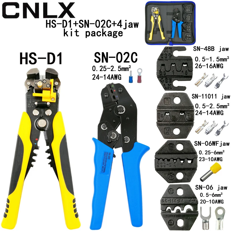 

SN-02C crimping pliers wire cutting stripper pliers for insulation non-insulation terminal box SN-48B/11011/06WF/06 jaw tools