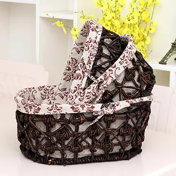 

Rattan storage basket desktop basket American country storage box straw basket fabric storage box new storage box