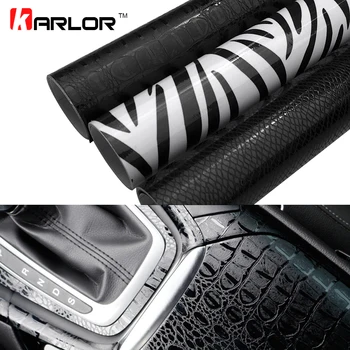 

10*100cm Simulation Faux Crocodile Skin Leather Pattern PVC Sticker Retro Crack Design Auto Car Styling Auto Interior Wrap Film