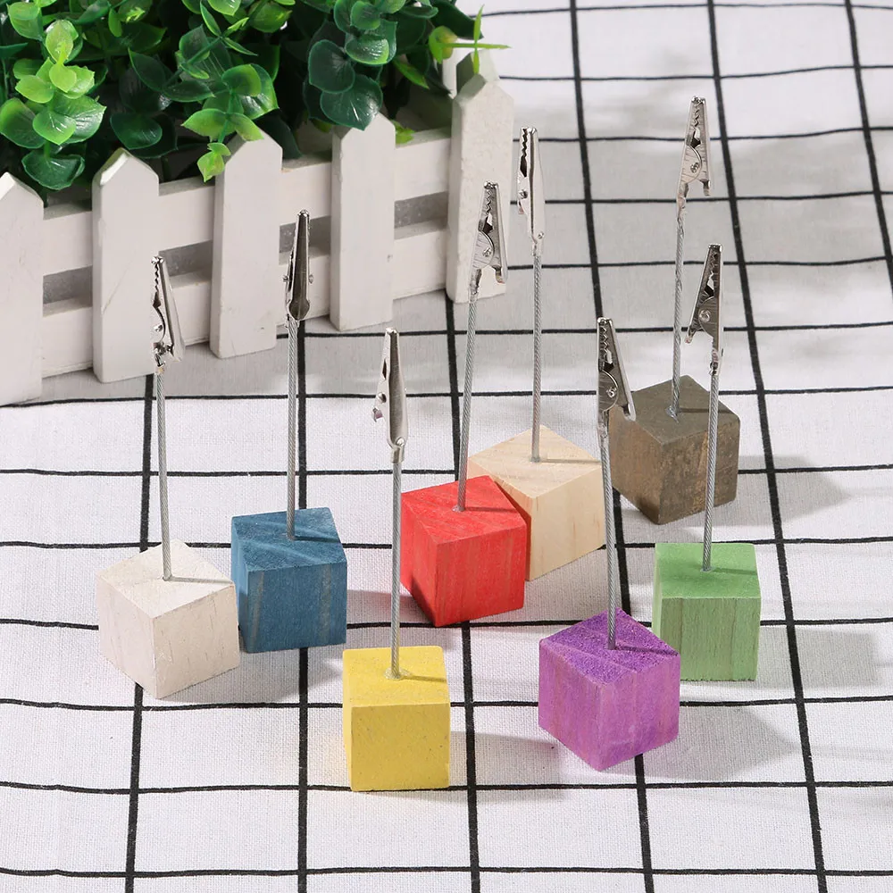  Wooden Wedding Memo Menu Paper Note Picture Table Card Number Photo Clip Holder able Invitation Nam - 33034667144
