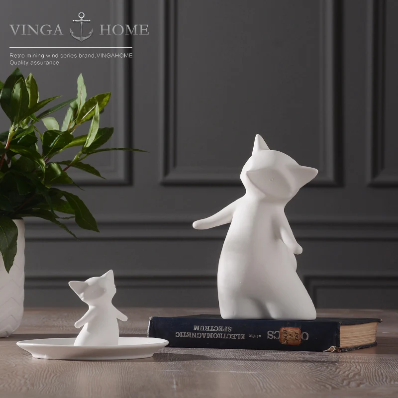 ceramic Creative fox fruit Candy Storage dish Dessert Snack font b Salad b font plate home