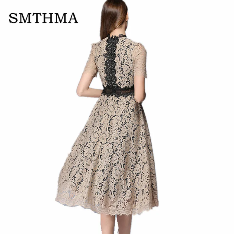 Женское платье SMTHMA, летнее кружевное длинное платье в стиле пэчворк, лето