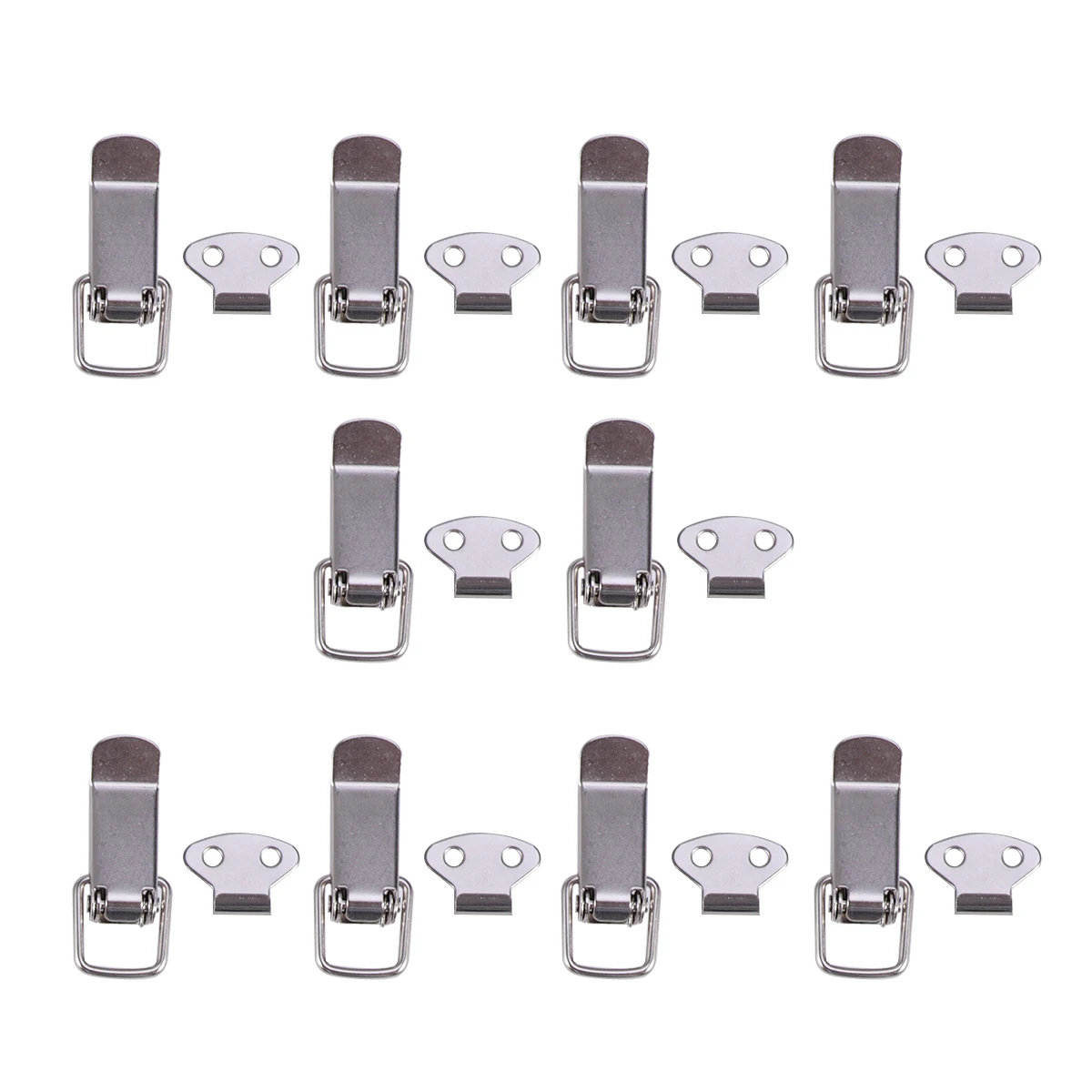 10pcs Stainless Steel Spring Loaded Toggle Clips Case Box Chest Trunk