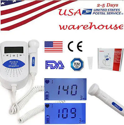 

Free Ship! Hot Sale !!3MHz Blue Sonoline-B LCD Display Fetal Dopple ,Fetal Heart Rate Monitor With Free Gel
