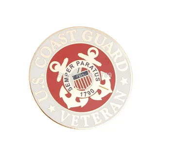 

US MILITARY COAST GUARD BETERAN METAL PIN BADGE -34036