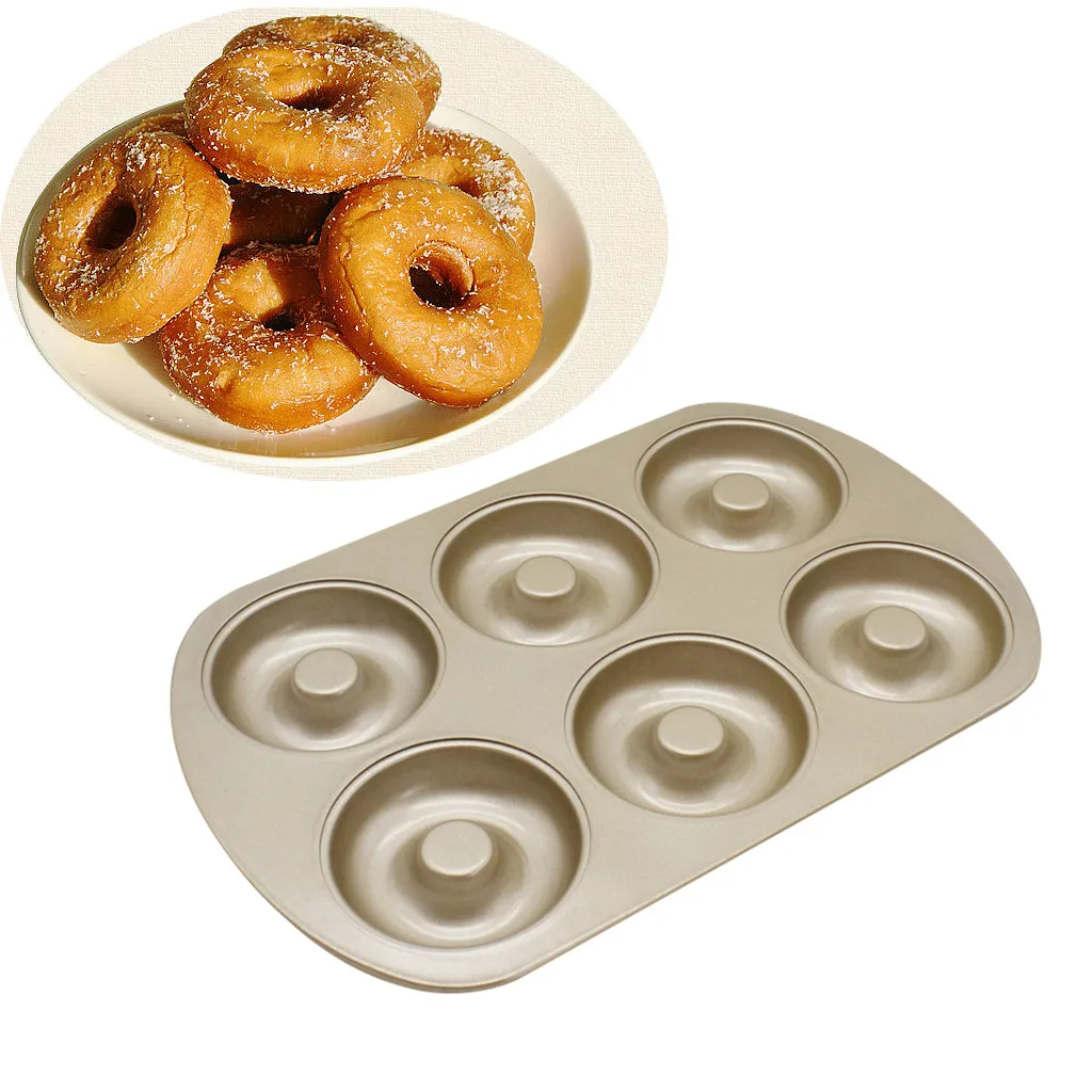 

6 Cell Donut Baking Pan Non-stick Mold Dishwasher Decorating Tool Safety Baking Tray Making Biscuits Bagel Muffins K20