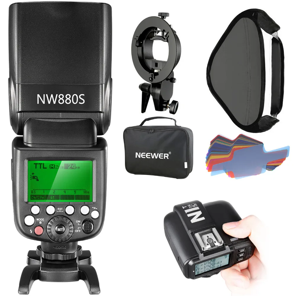 Neewer 2 4 г Беспроводной 1/8000 HSS ttl Master/ведомая вспышка комплект speedlite для sony Камера с